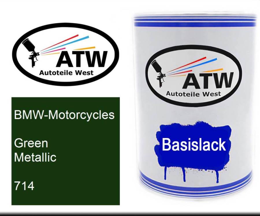 BMW-Motorcycles, Green Metallic, 714: 500ml Lackdose, von ATW Autoteile West.